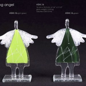 Szklany anioł figurka ręcznie robiona