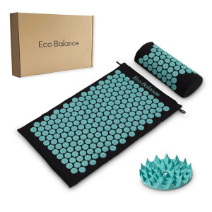 Acupressure Mat Black and Mint  Eco Balance Acumats Length 73 cm + Pillow
